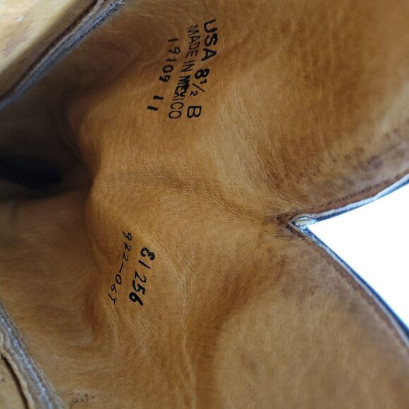 Johnny Ringo Women 8 1/2 B Riding Boot Brown Pink Point Toe Mid Calf Leather - Picture 5 of 15